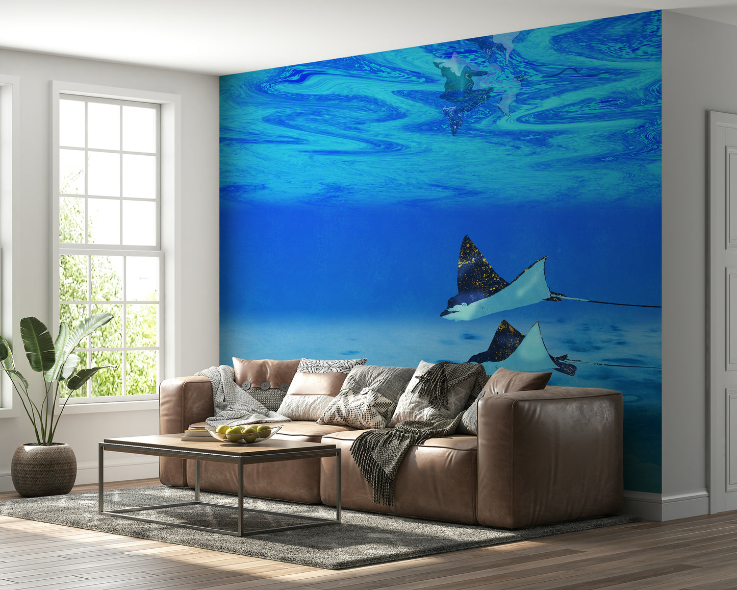 Ethereal Manta Rays Wall Mural