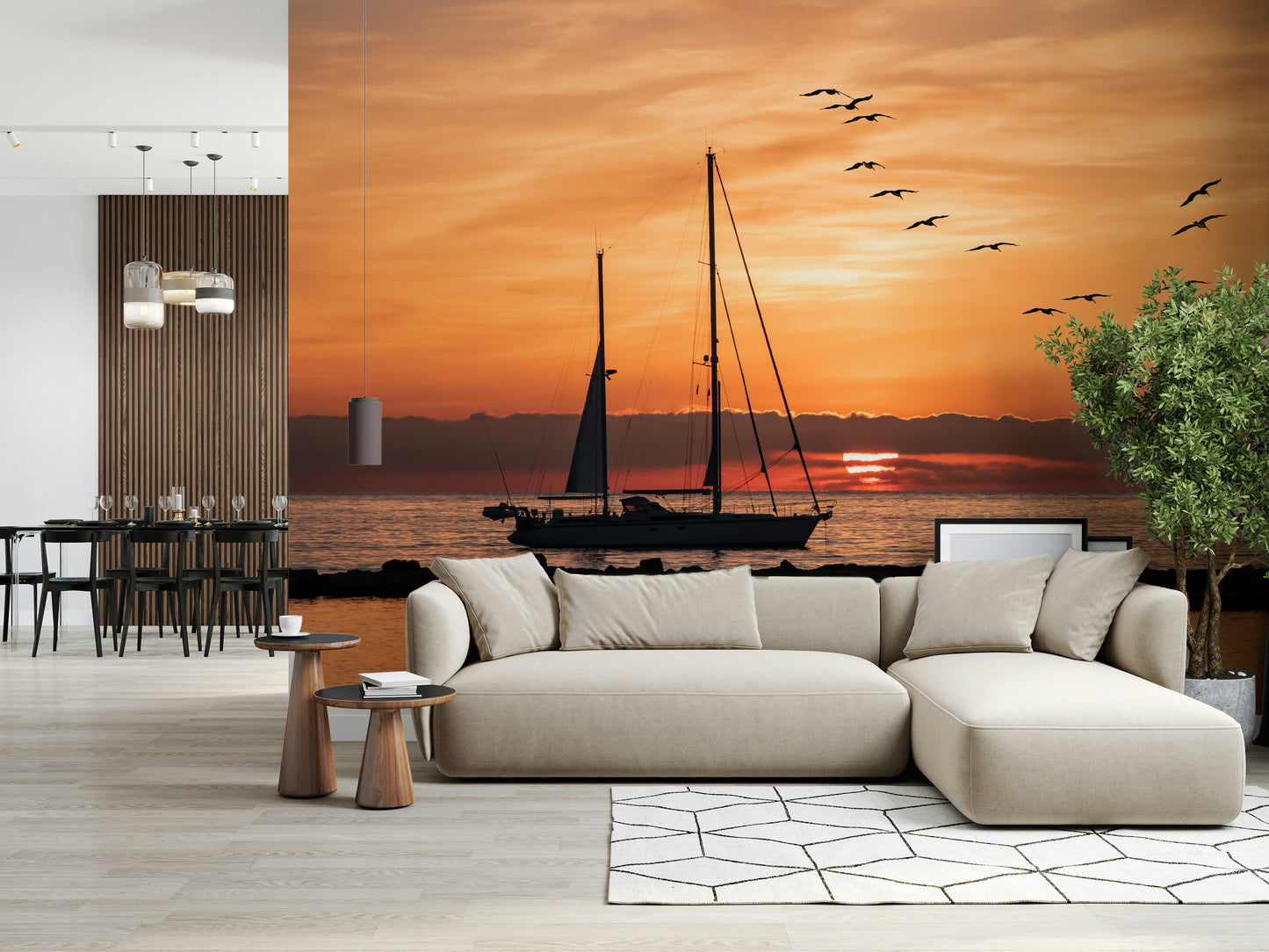 Golden Horizon Wall Mural