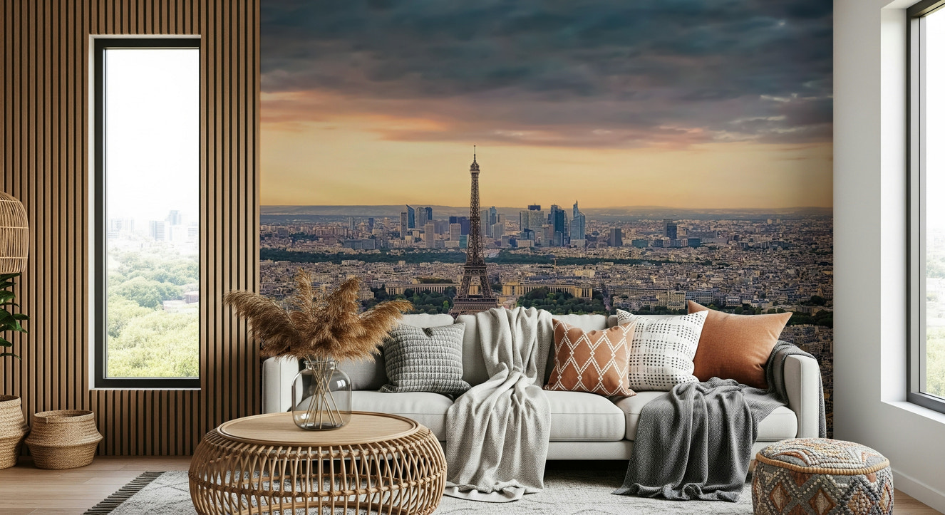 Paris Panorama Sunset Wall Mural