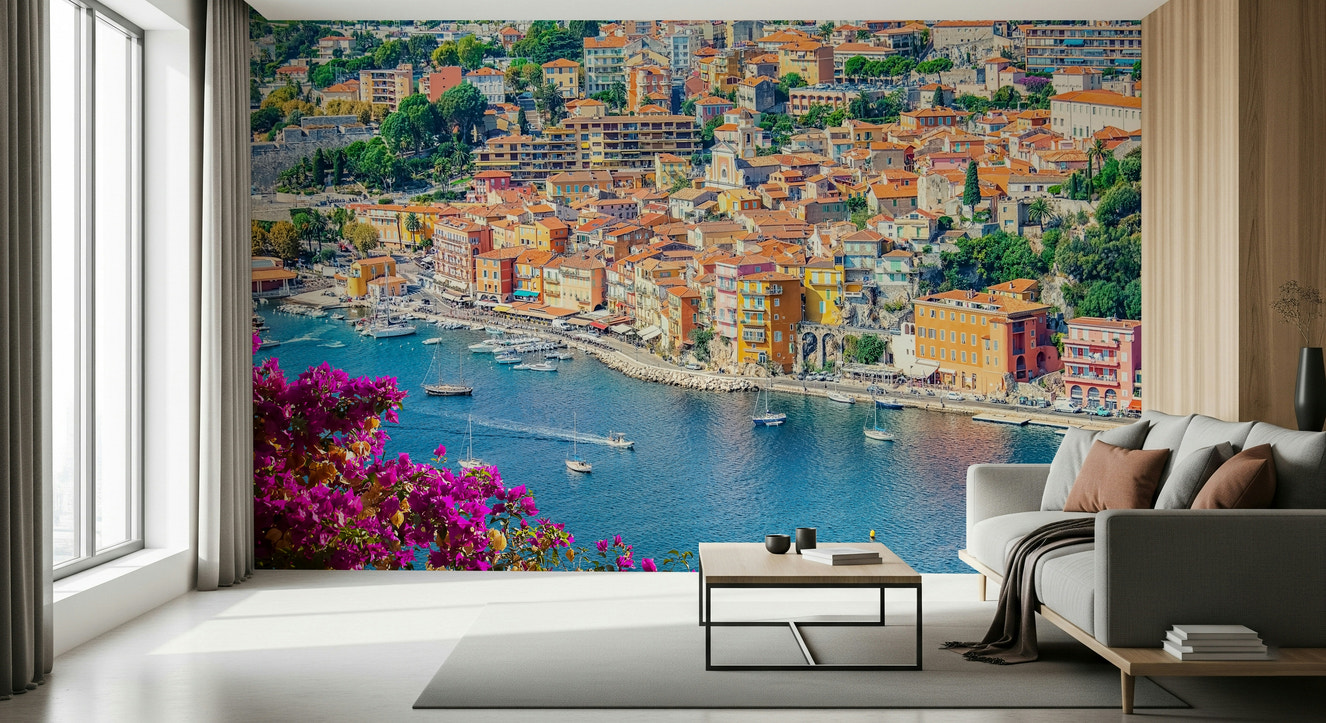 Coastal Village View Wall Mural