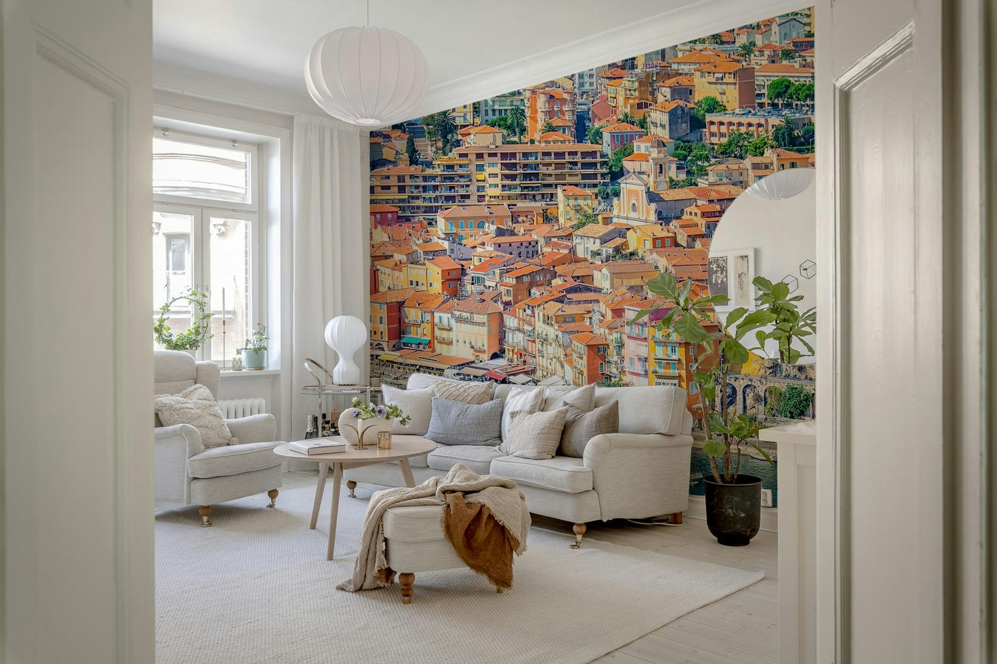 Coastal Village View Wall Mural