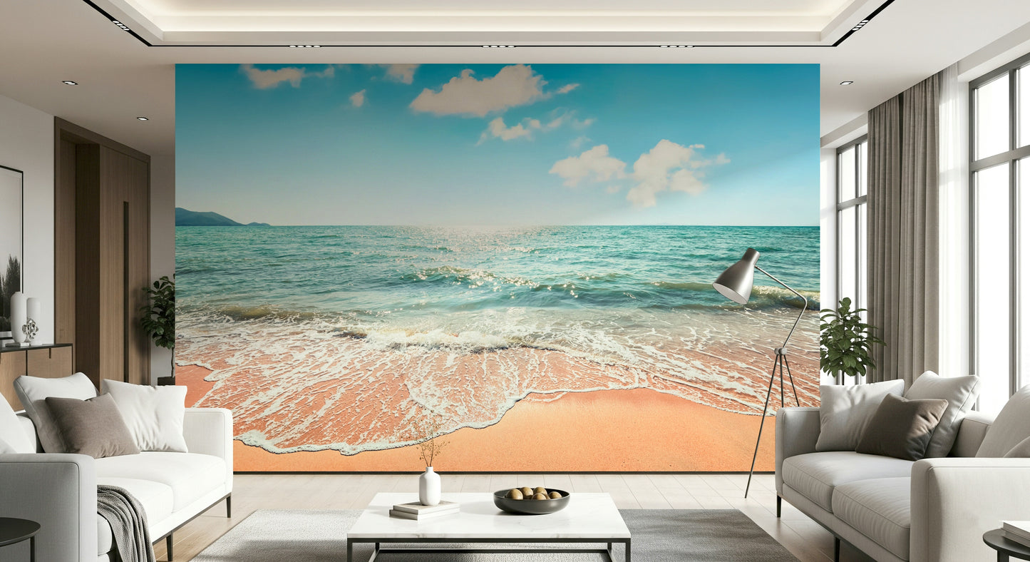 Serene, pristine beach Wall Mural
