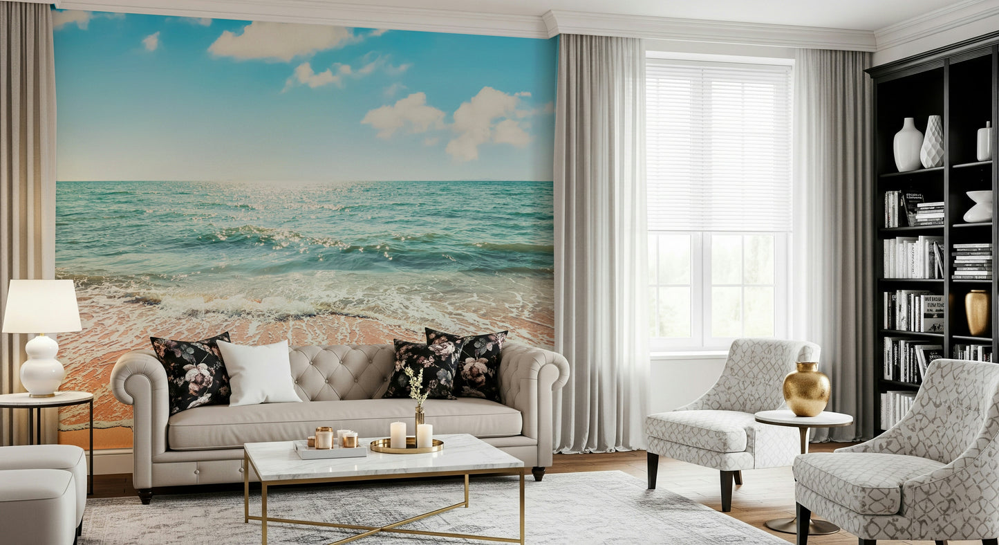 Serene, pristine beach Wall Mural