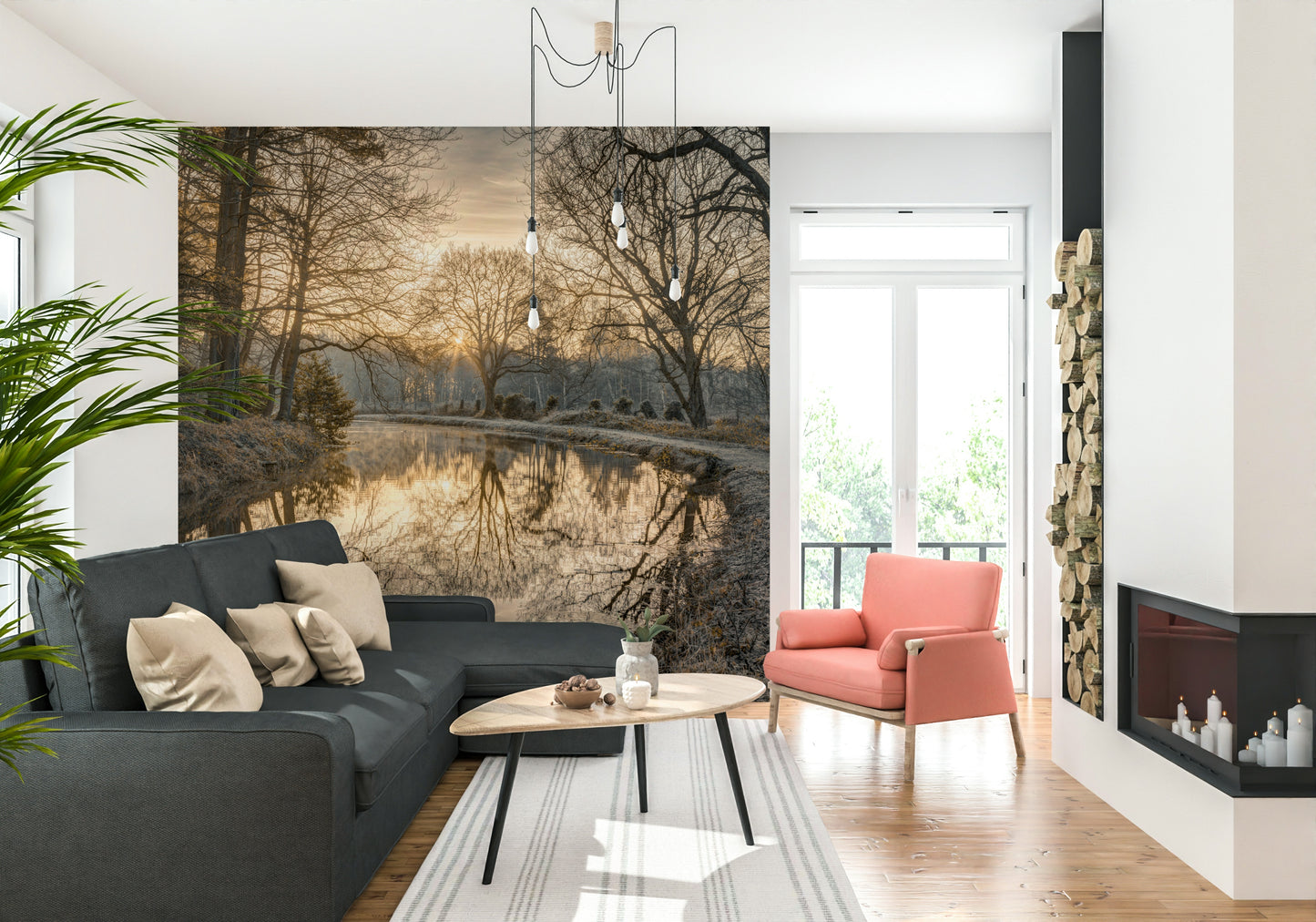 Canal Sunrise Wall Mural