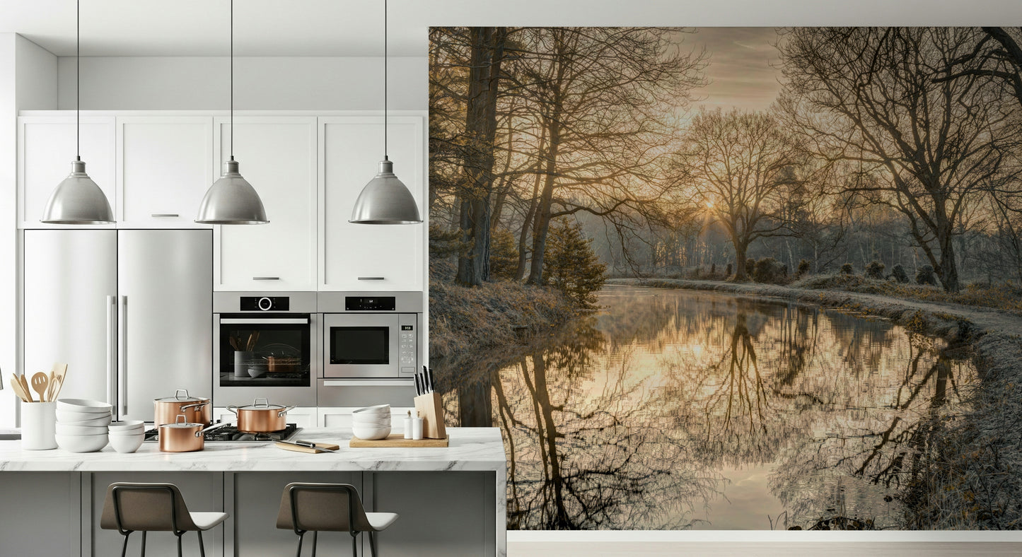 Canal Sunrise Wall Mural