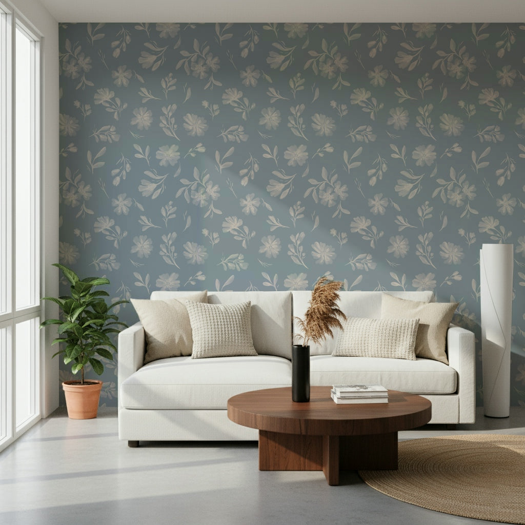 Powder Blue Bloom Wallpaper⁠