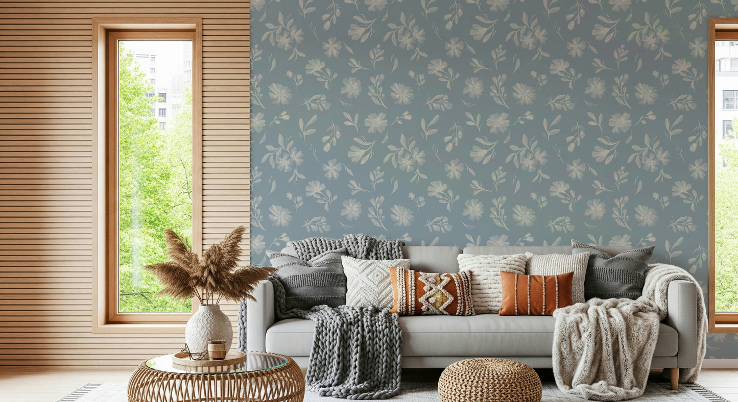 Powder Blue Bloom Wallpaper⁠