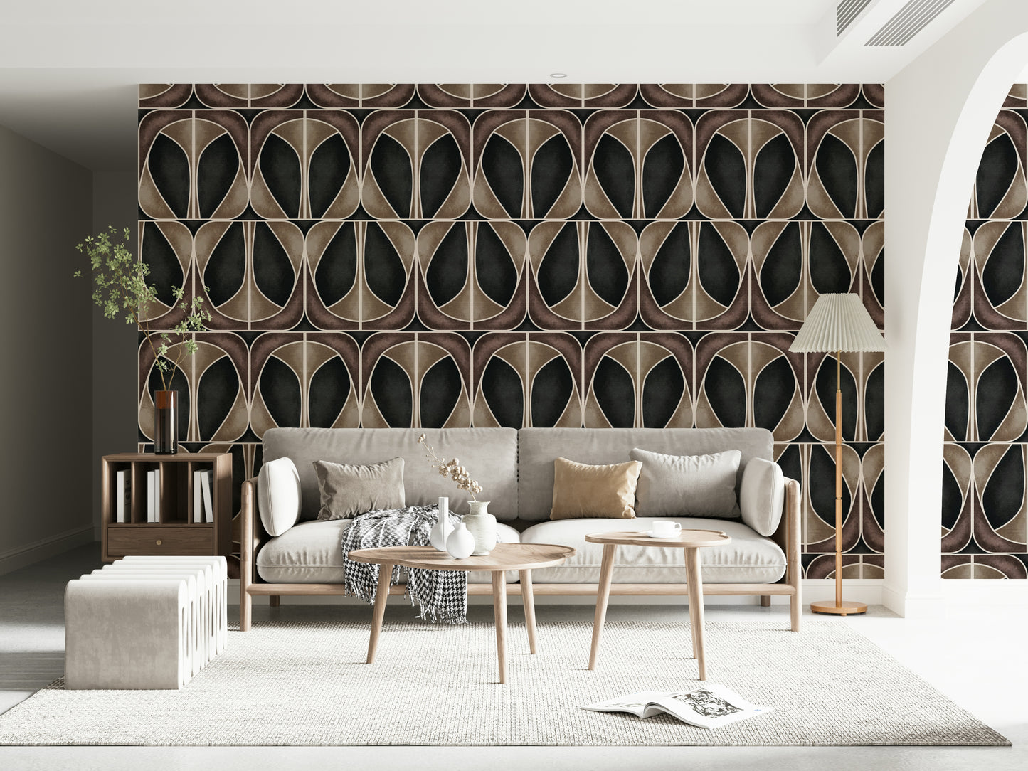 Softy Dèco Geometries -  Dramatic Charm Wallpaper⁠