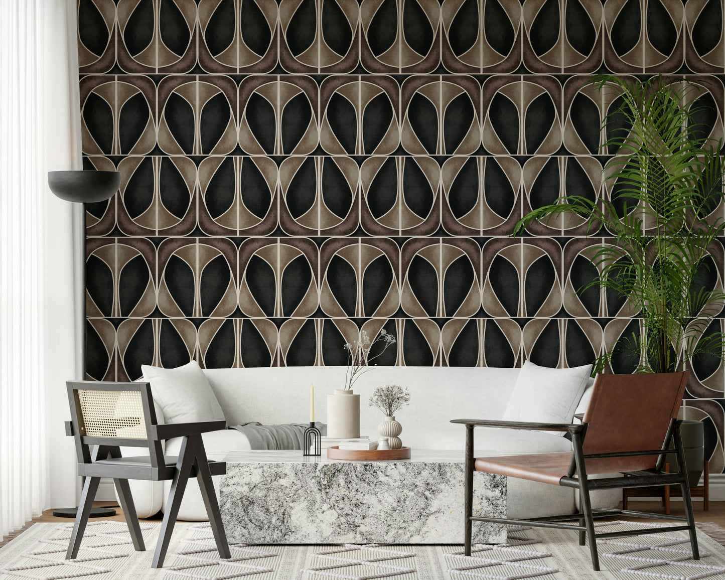 Softy Dèco Geometries -  Dramatic Charm Wallpaper⁠