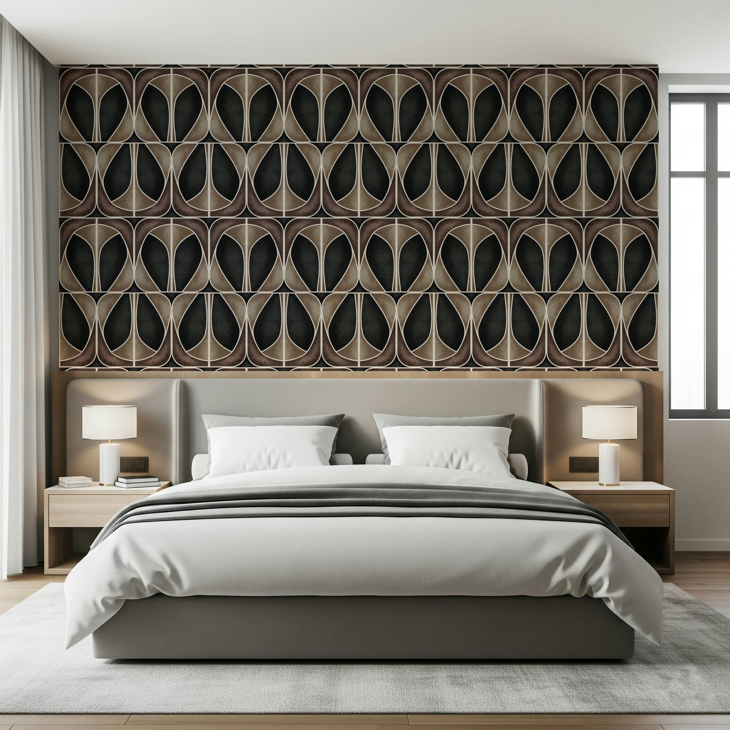 Softy Dèco Geometries -  Dramatic Charm Wallpaper⁠