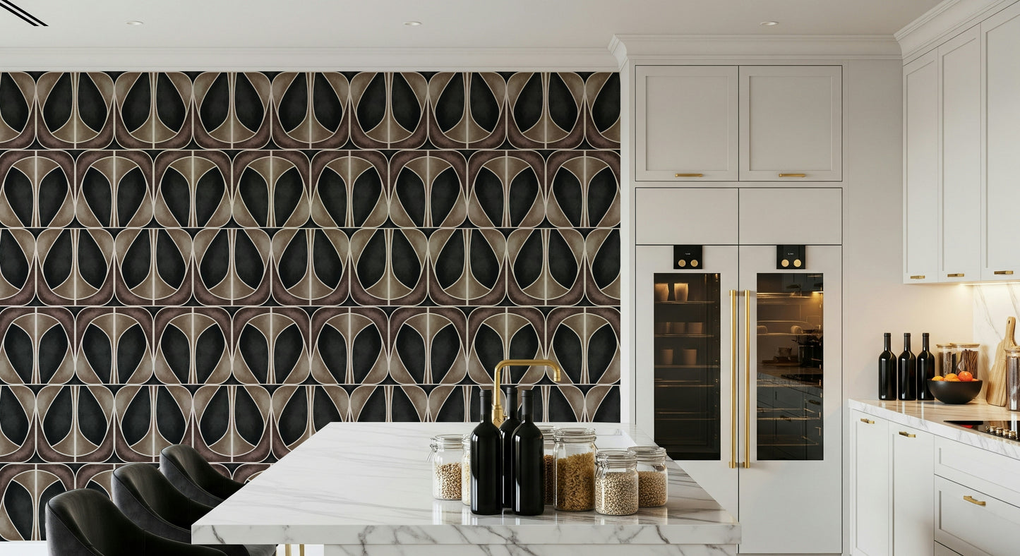 Softy Dèco Geometries -  Dramatic Charm Wallpaper⁠