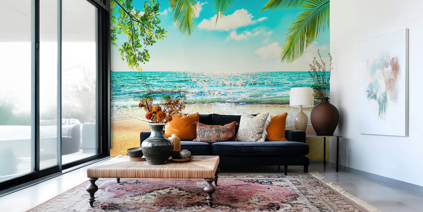 Coastal Beach Serenity Wall Mural
