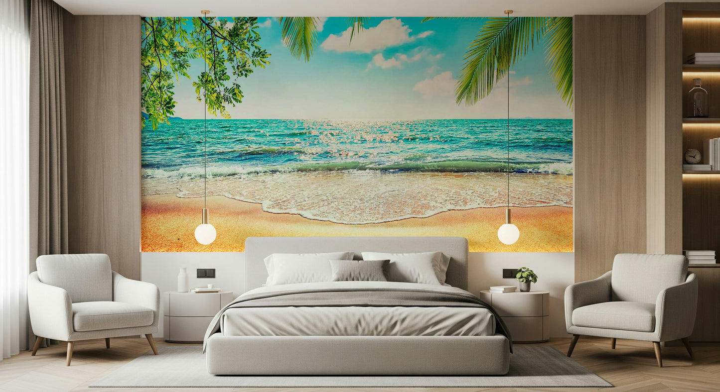Coastal Beach Serenity Wall Mural