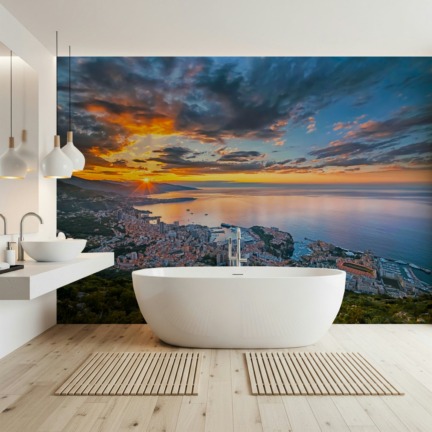 Monaco at Dawn Wall Mural