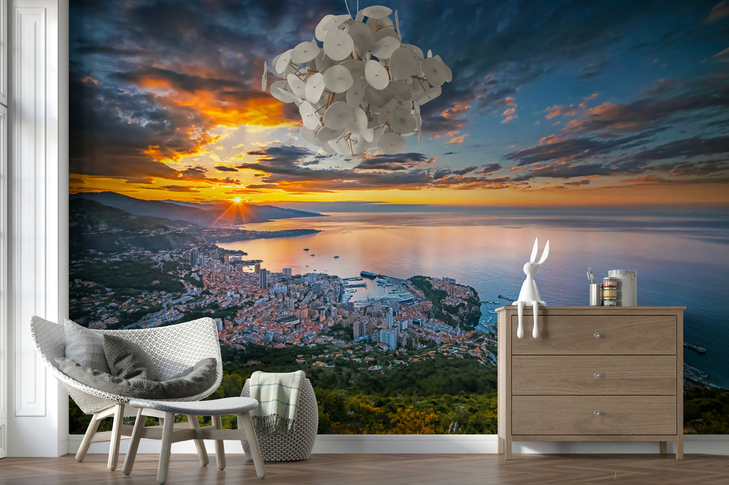 Monaco at Dawn Wall Mural