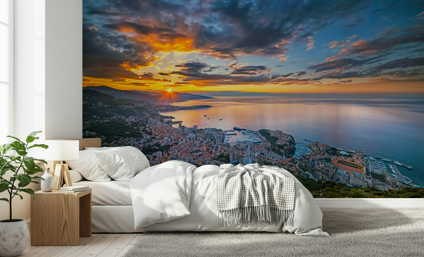 Monaco at Dawn Wall Mural