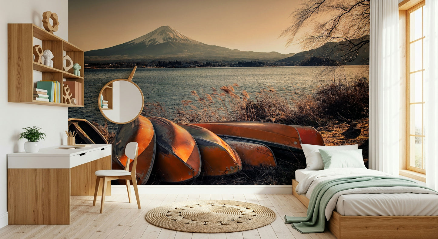 Fuji's Lakeside Calm Wall Mural