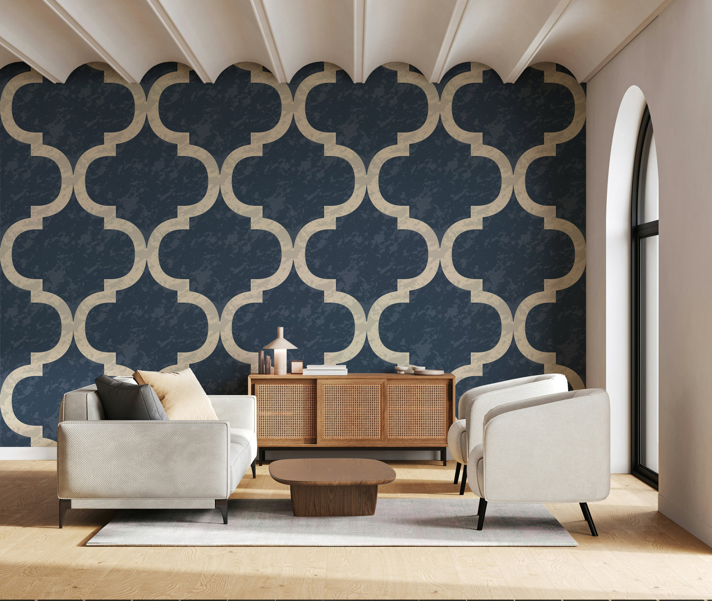 Moroccan Ogee - Twilight Blue Wallpaper⁠