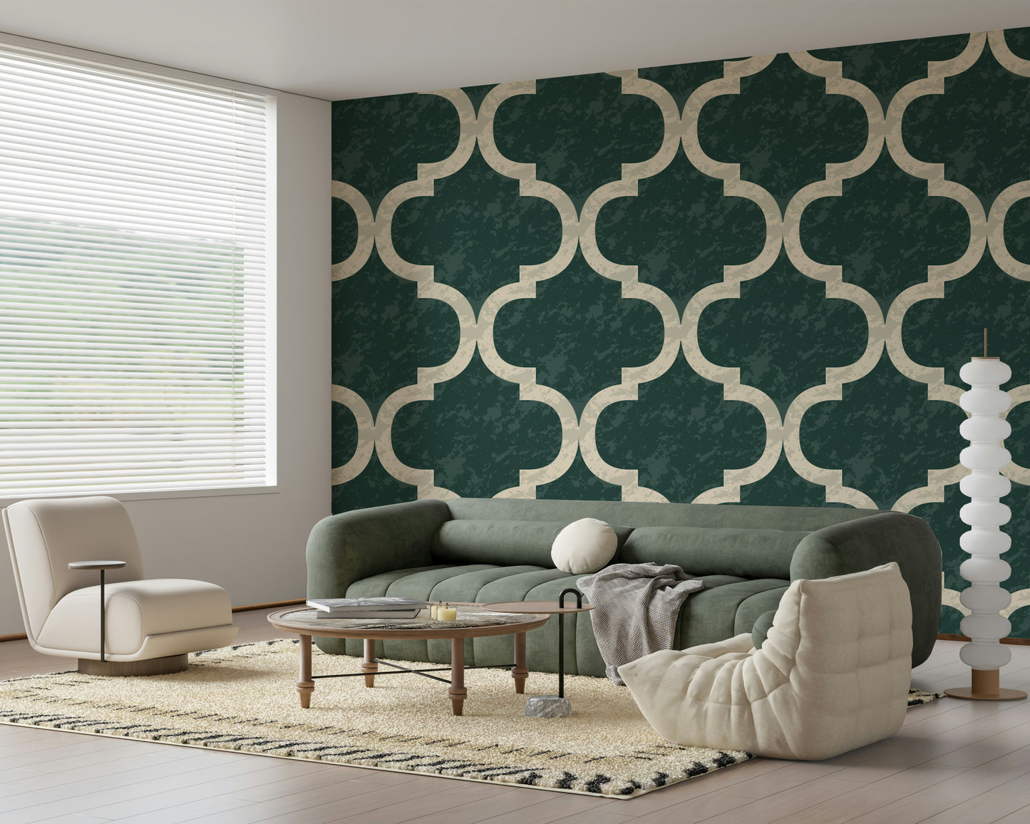 Moroccan Ogee - Ivy Green Wallpaper⁠