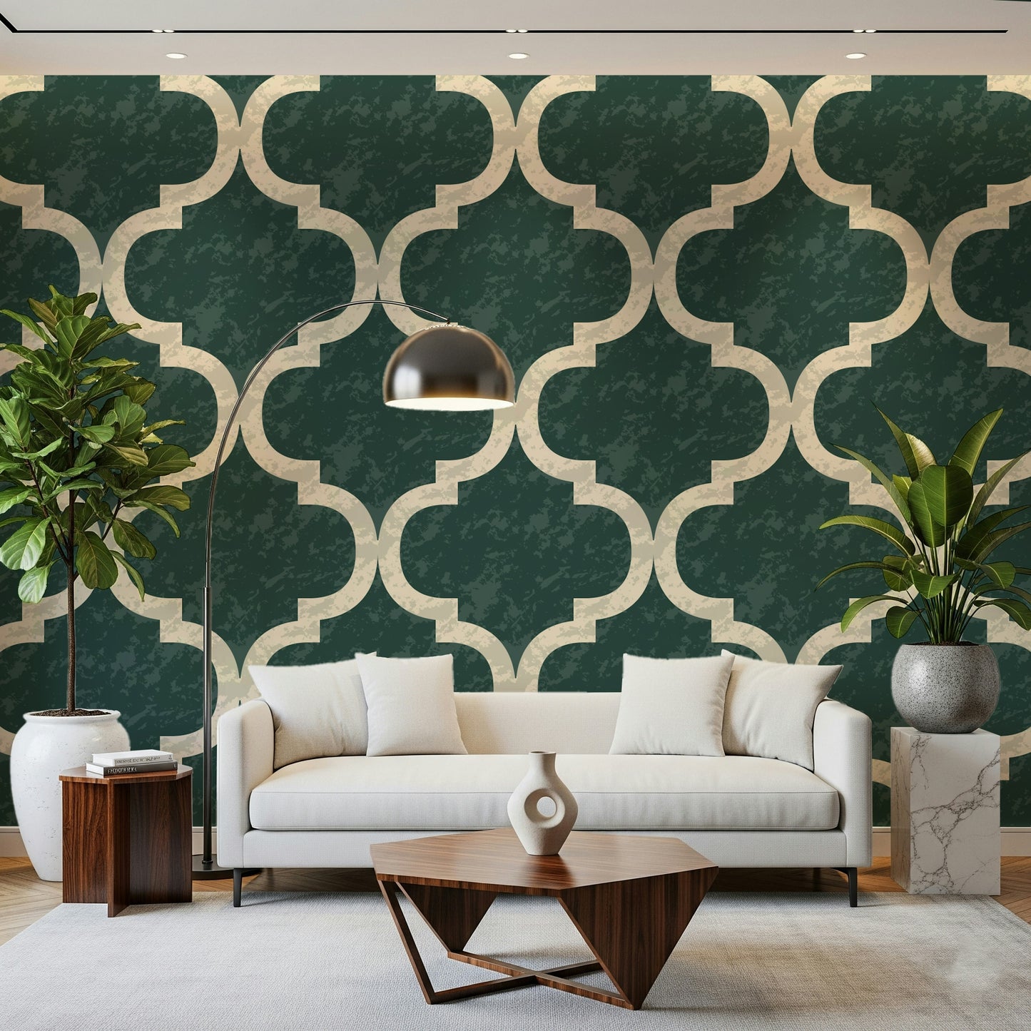Moroccan Ogee - Ivy Green Wallpaper⁠