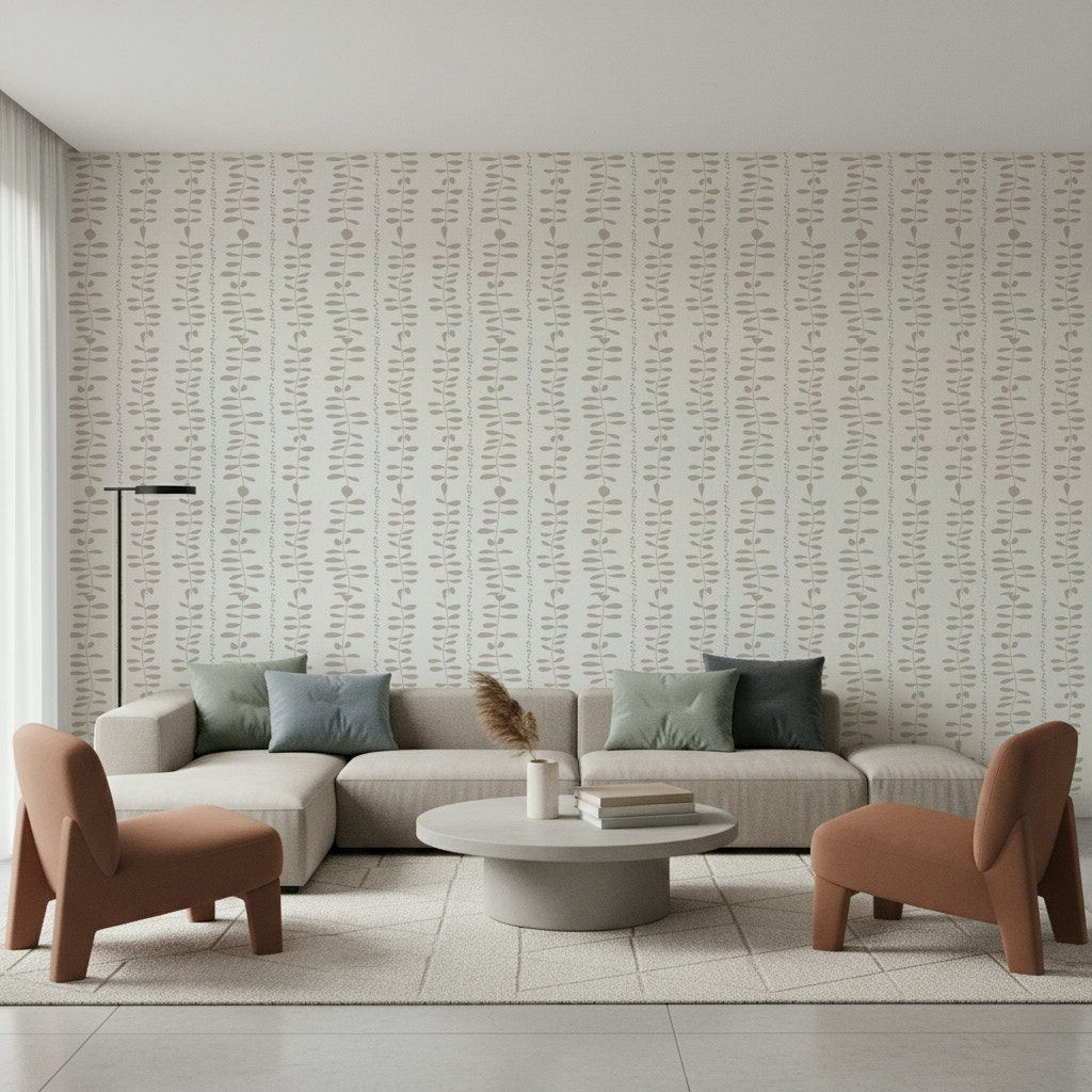 Leaves Cascade Cream Wallpaper⁠