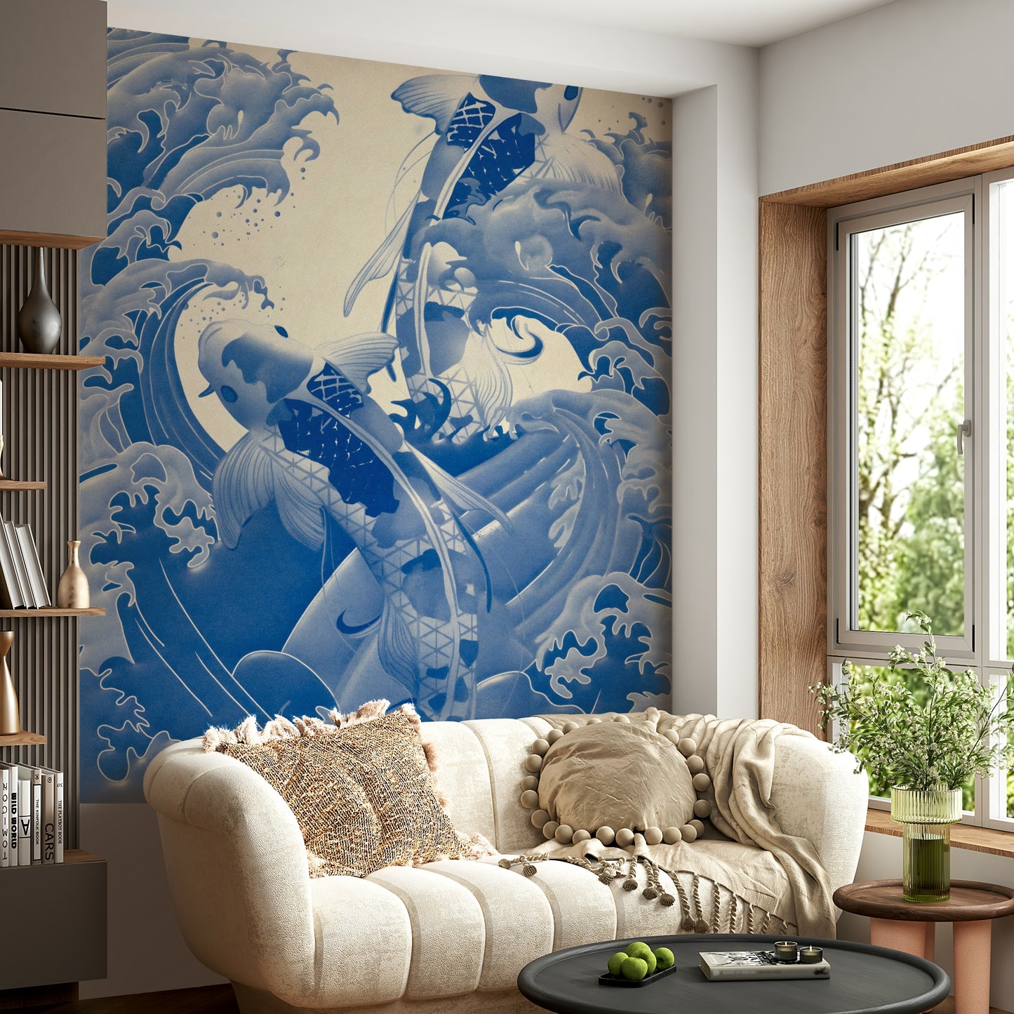 Deep Blue Koi Wall Mural