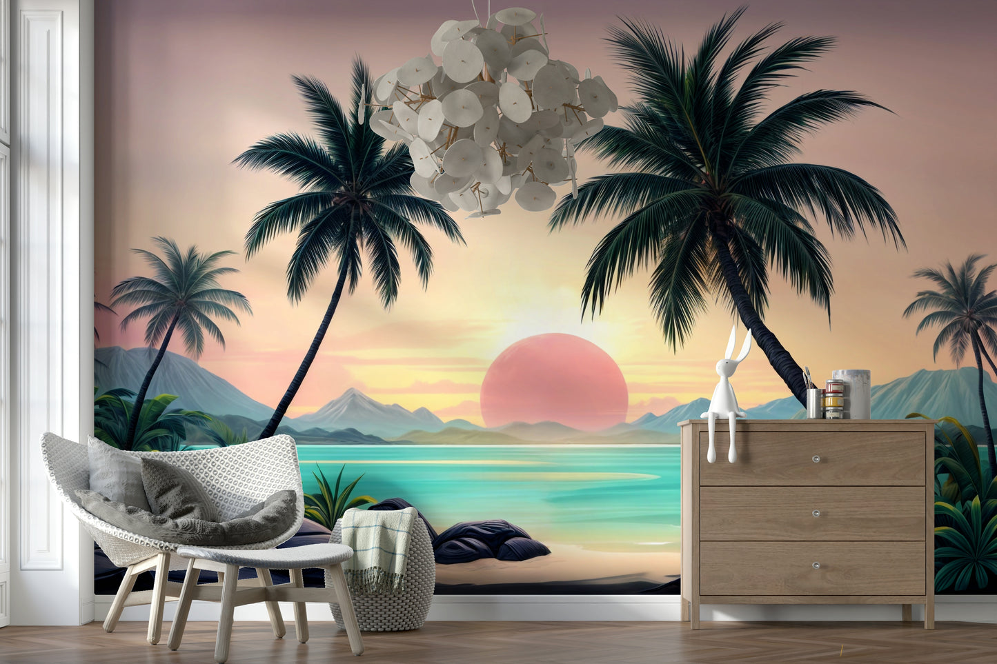 Tropical Sunset Wall Mural