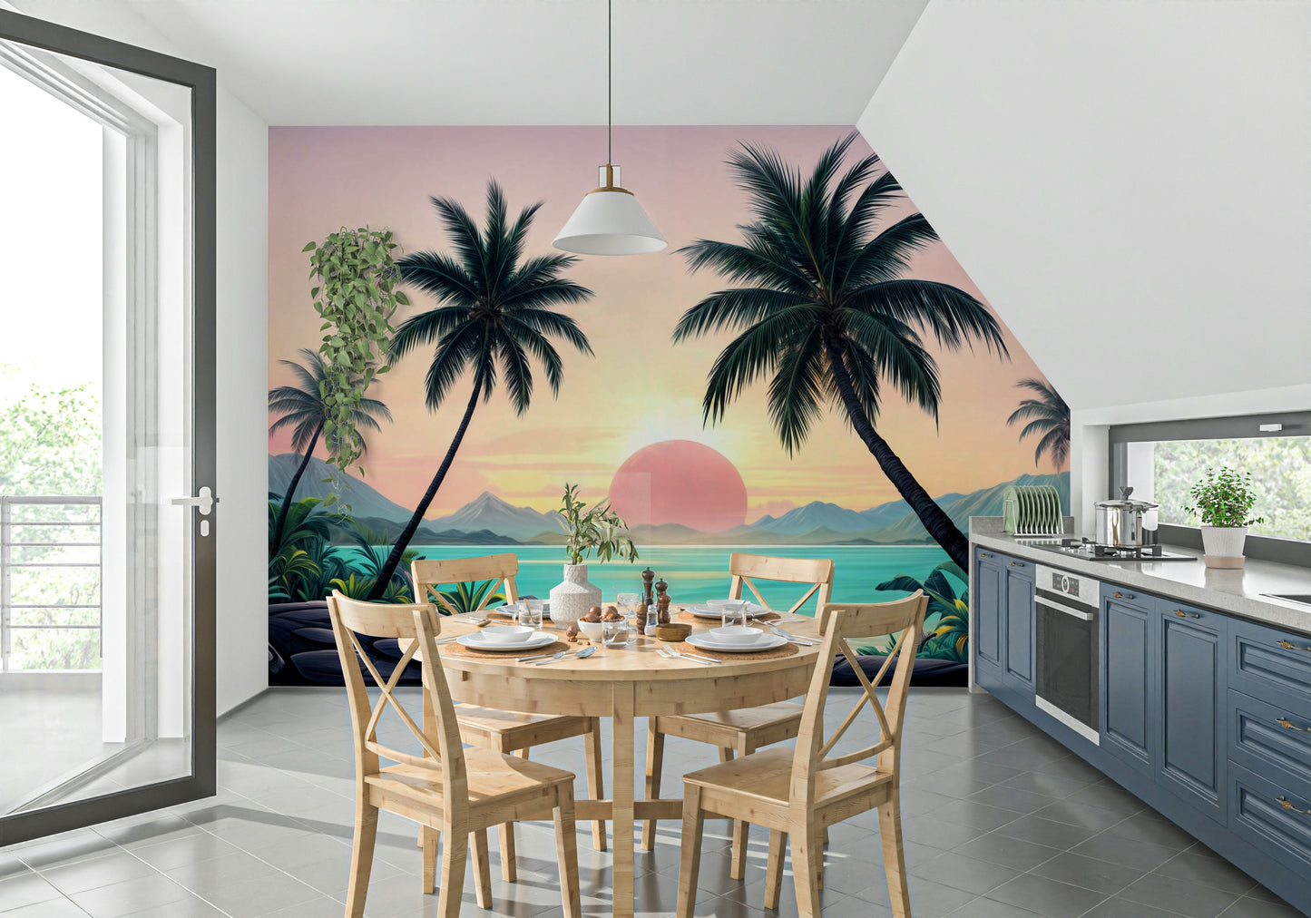 Tropical Sunset Wall Mural