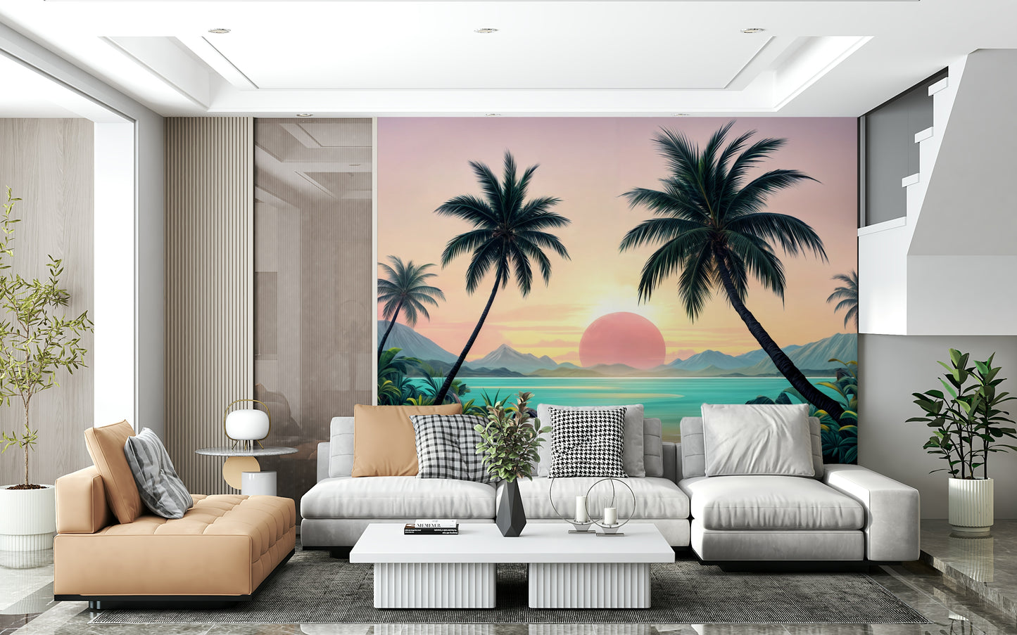 Tropical Sunset Wall Mural