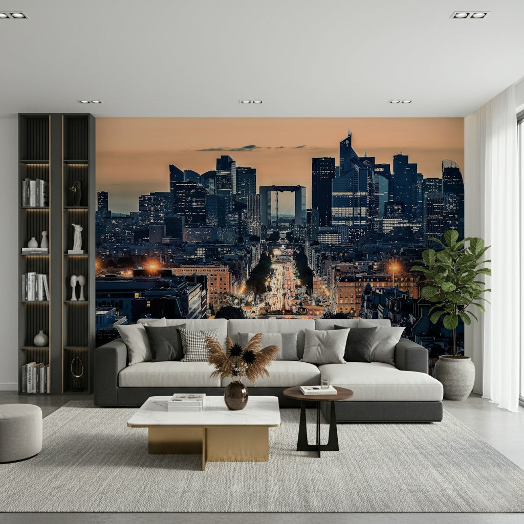 City of Lights at Dusk Wall Mural