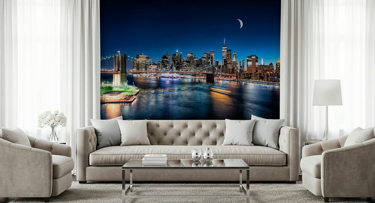 NYC by Night Wall Mural