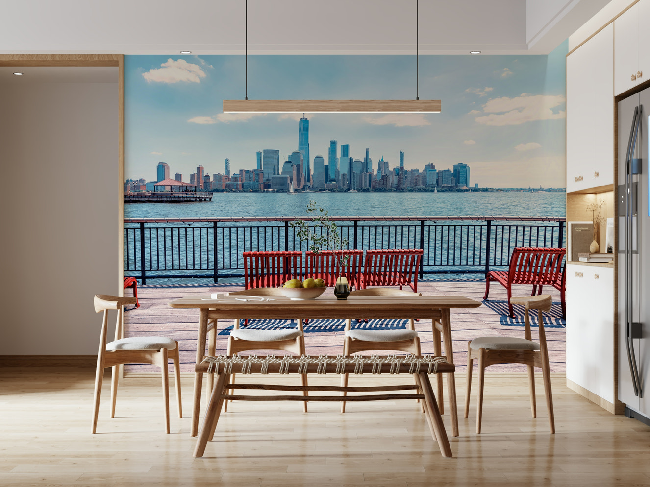 City Skyline View Wall Mural