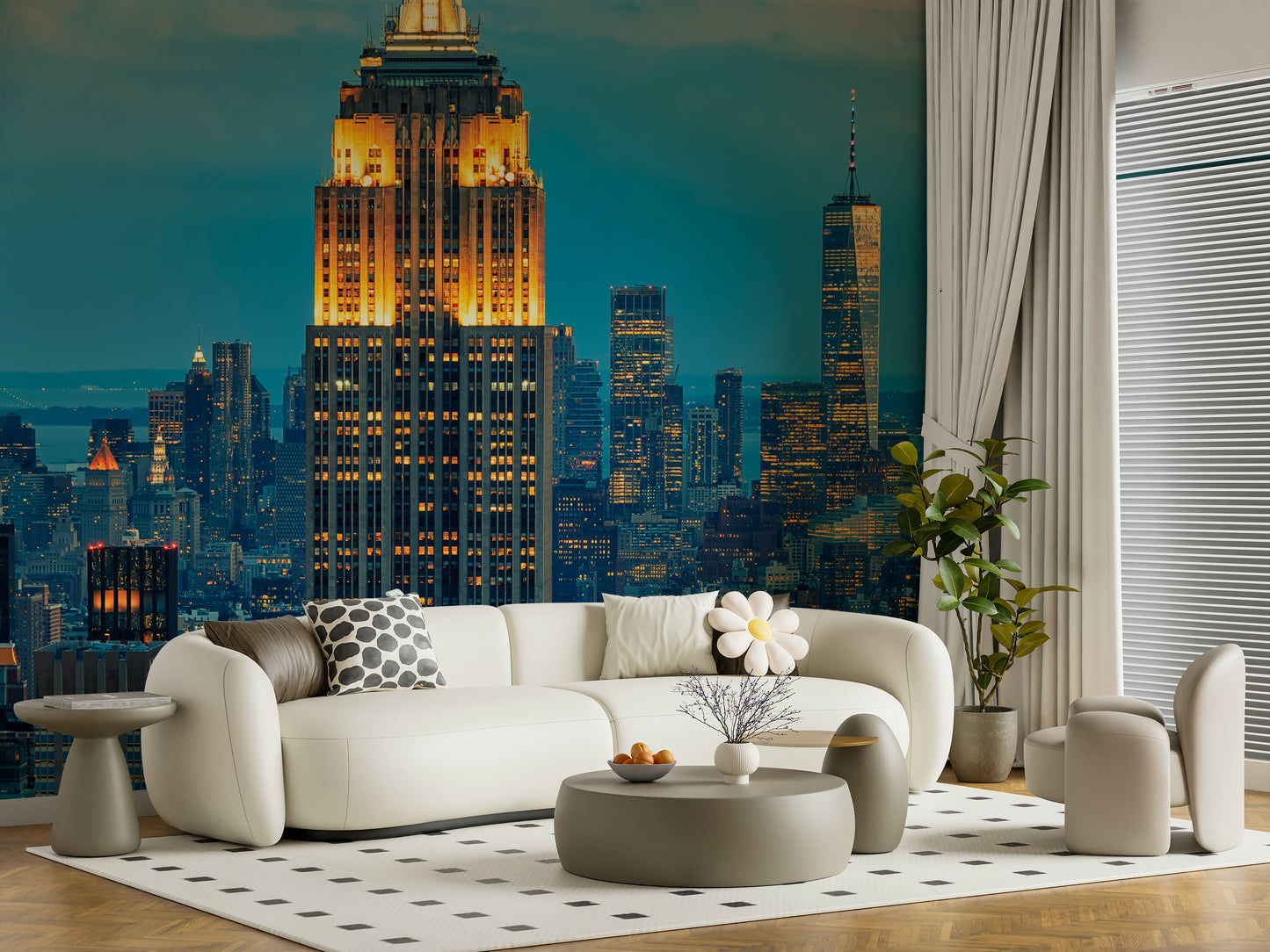 City Lights at Dusk Wall Mural