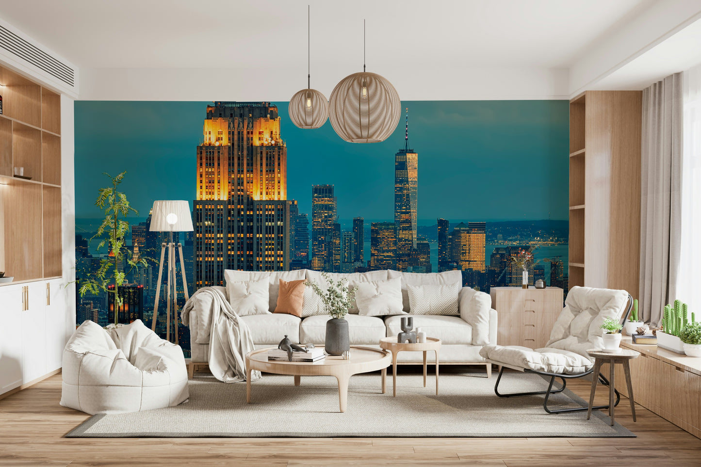 City Lights at Dusk Wall Mural