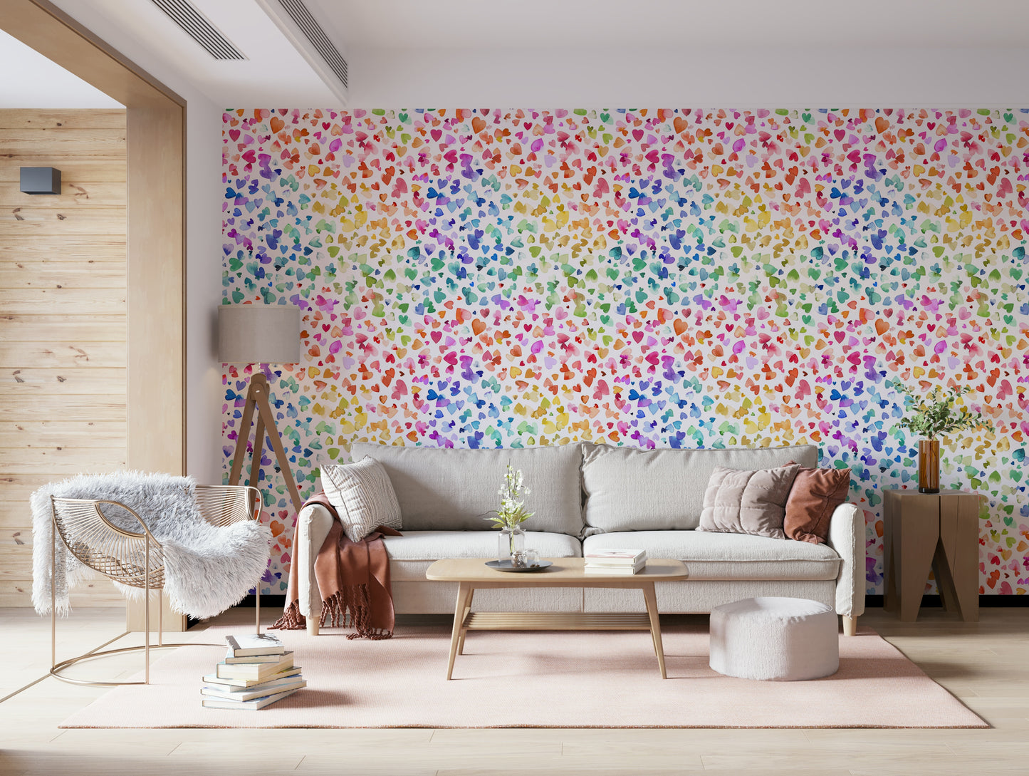 Watercolor Hearts Wallpaper⁠