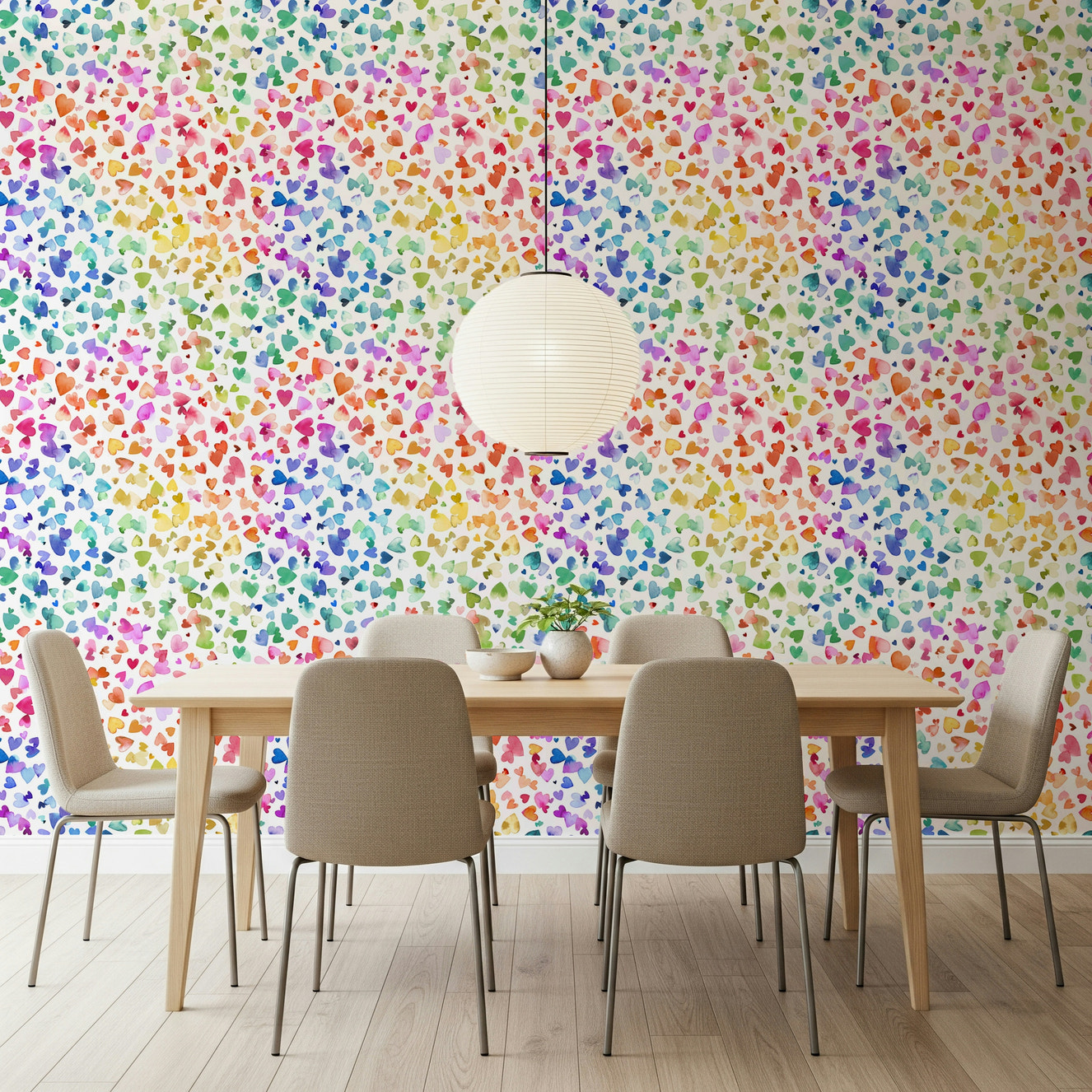 Watercolor Hearts Wallpaper⁠