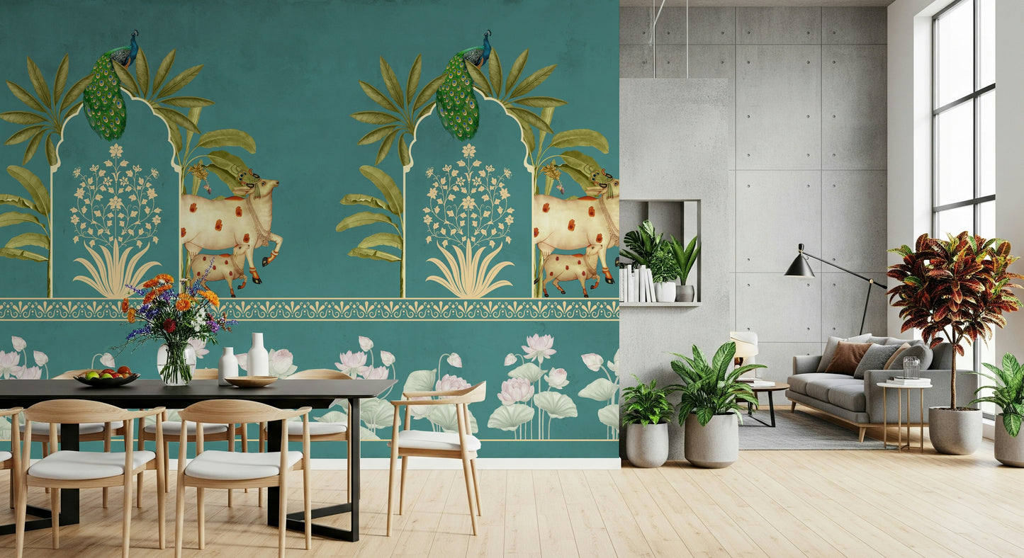 Firoza Pichwai Wall Mural
