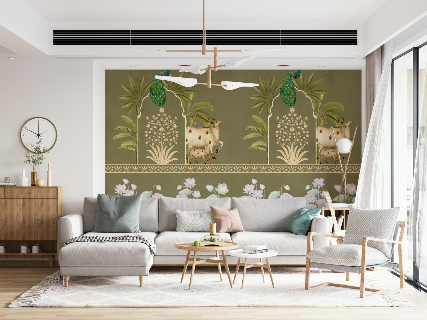 Tulsi-Green Kamdhenu Wall Mural
