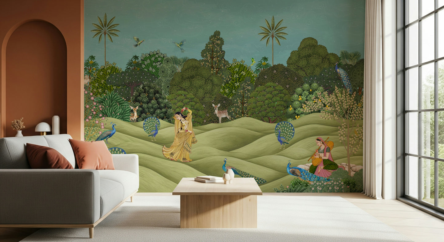 Pichwai Palms   Wall Mural