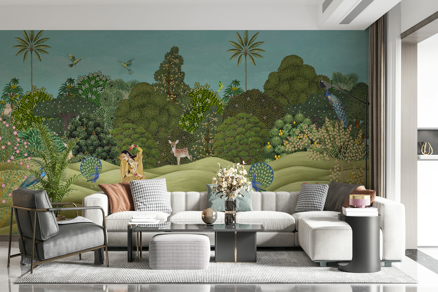 Pichwai Palms   Wall Mural