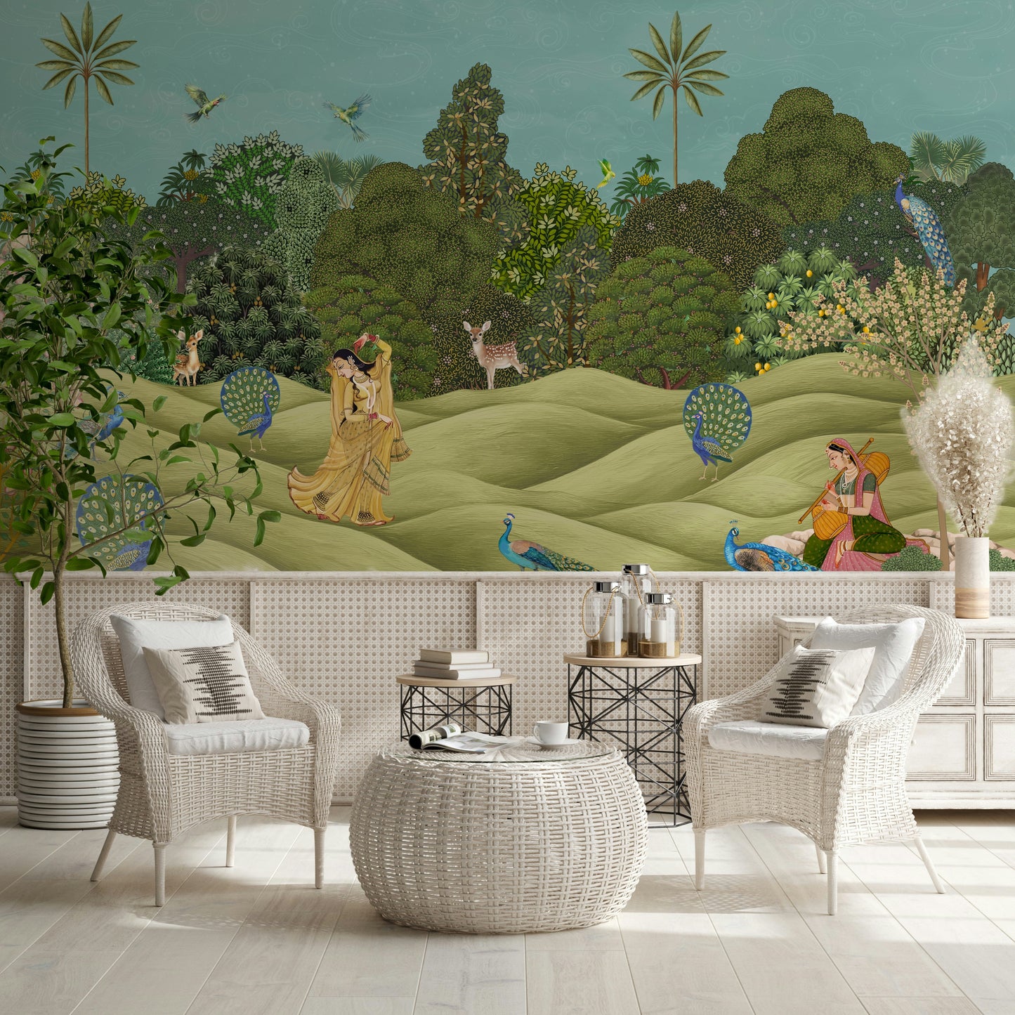 Pichwai Palms   Wall Mural