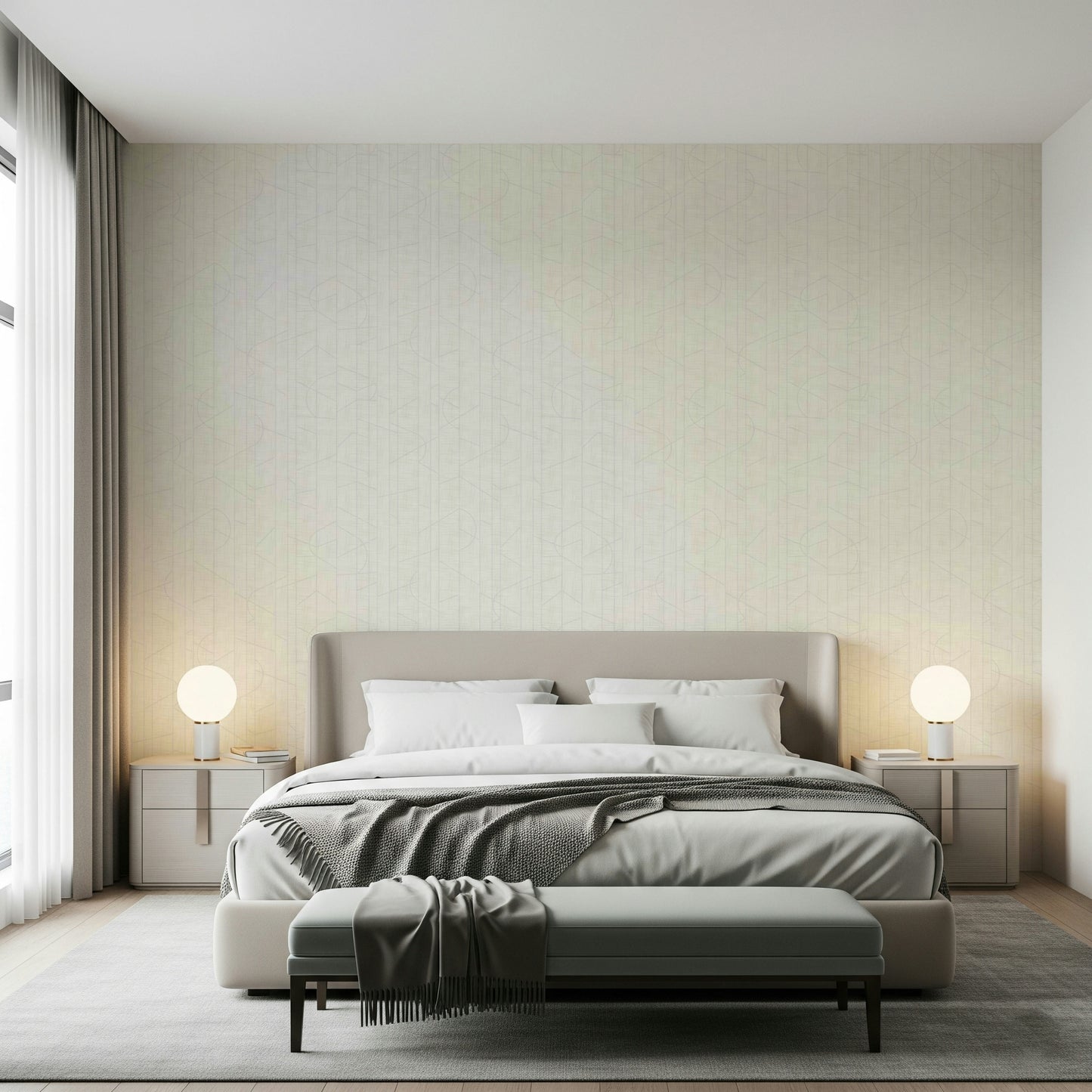 Elegant Lines Decor -  Bright Cloud Dancer Wallpaper⁠