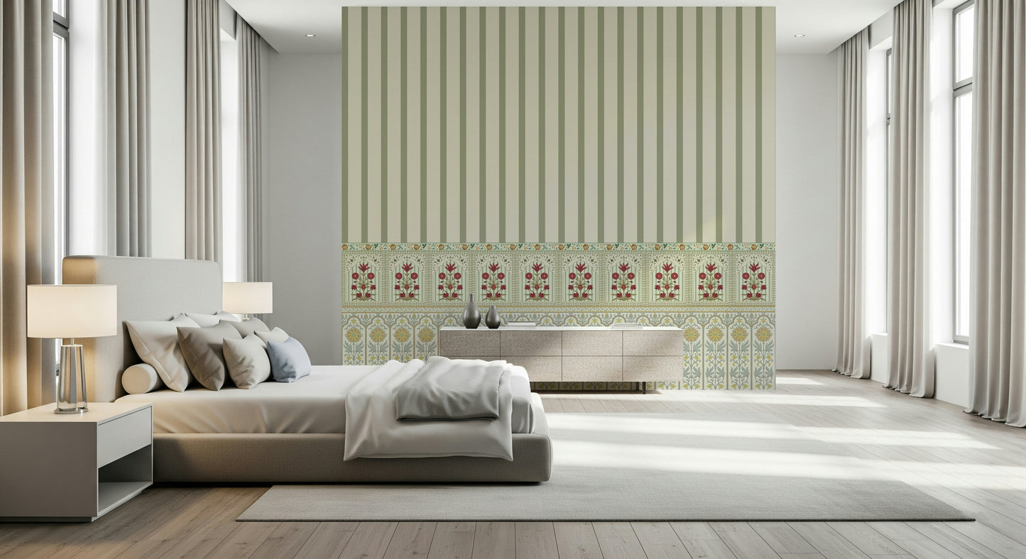 Bloom Stripe Border Wall Mural