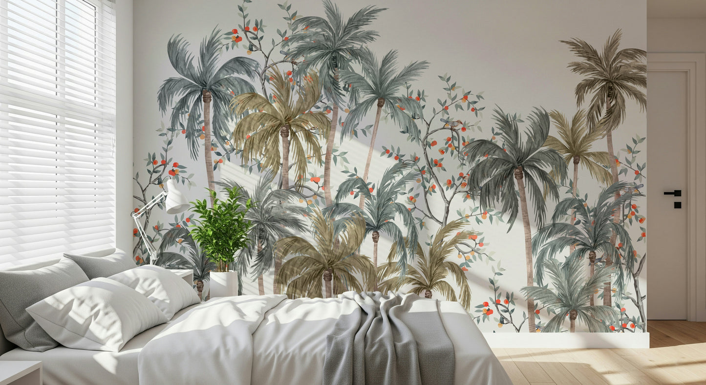 Watercolor Palms Wall Mural