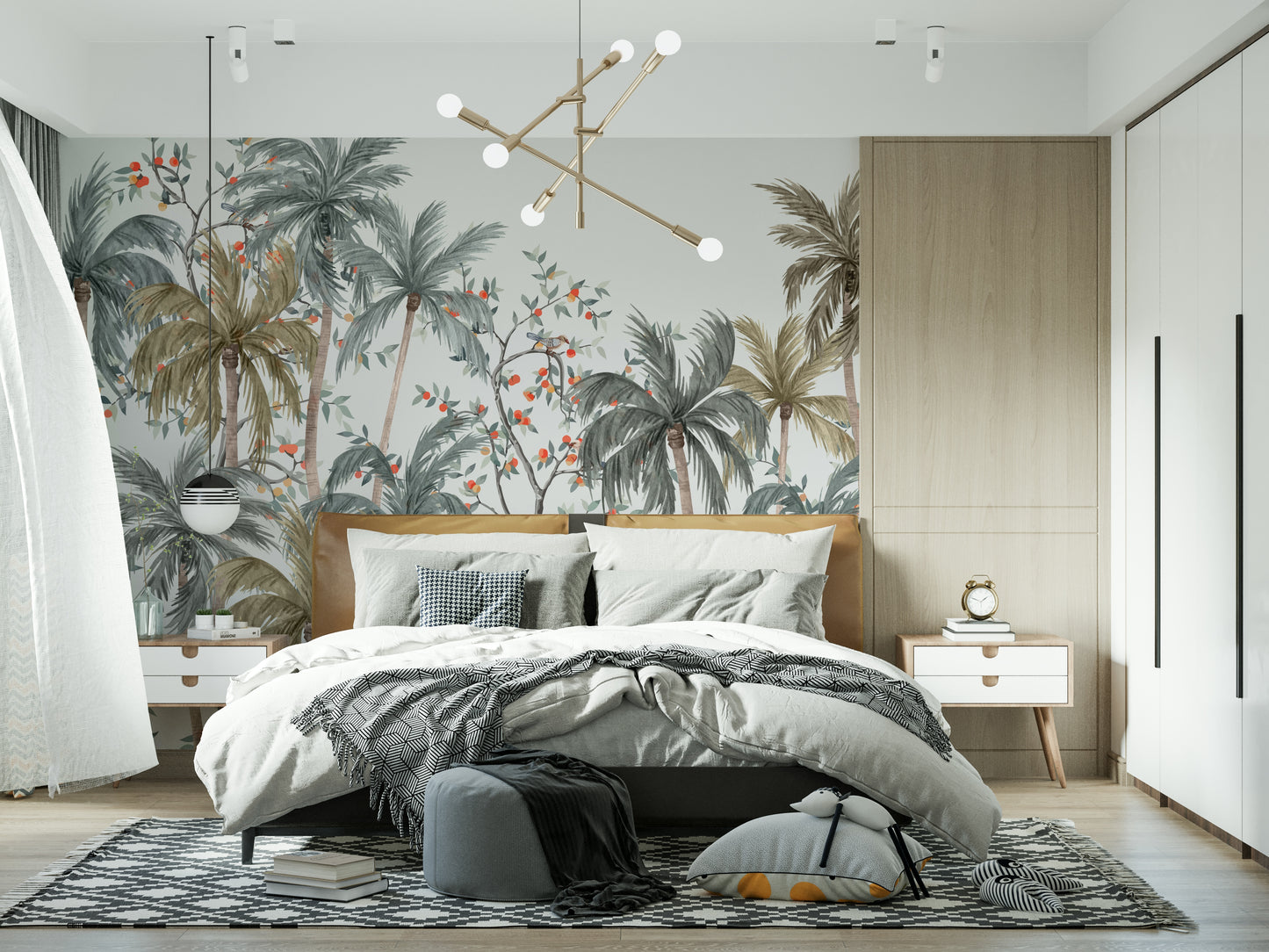 Watercolor Palms Wall Mural