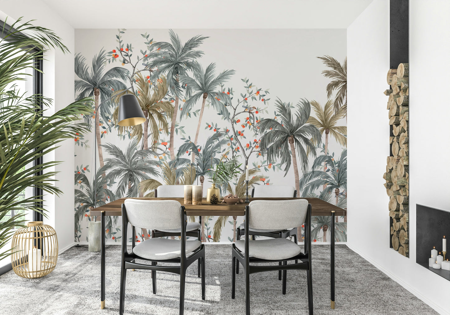 Watercolor Palms Wall Mural