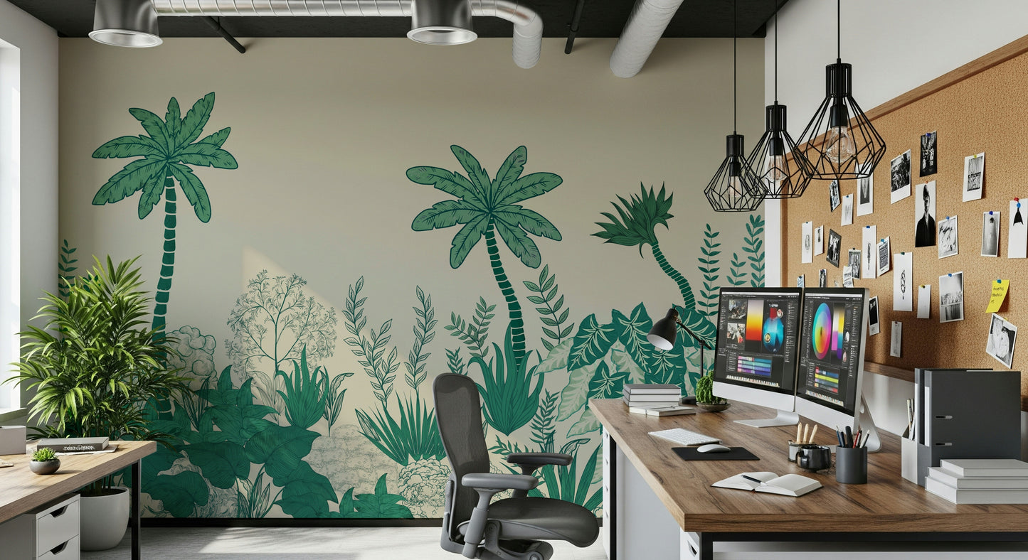 Palm Grove Dreams Wall Mural