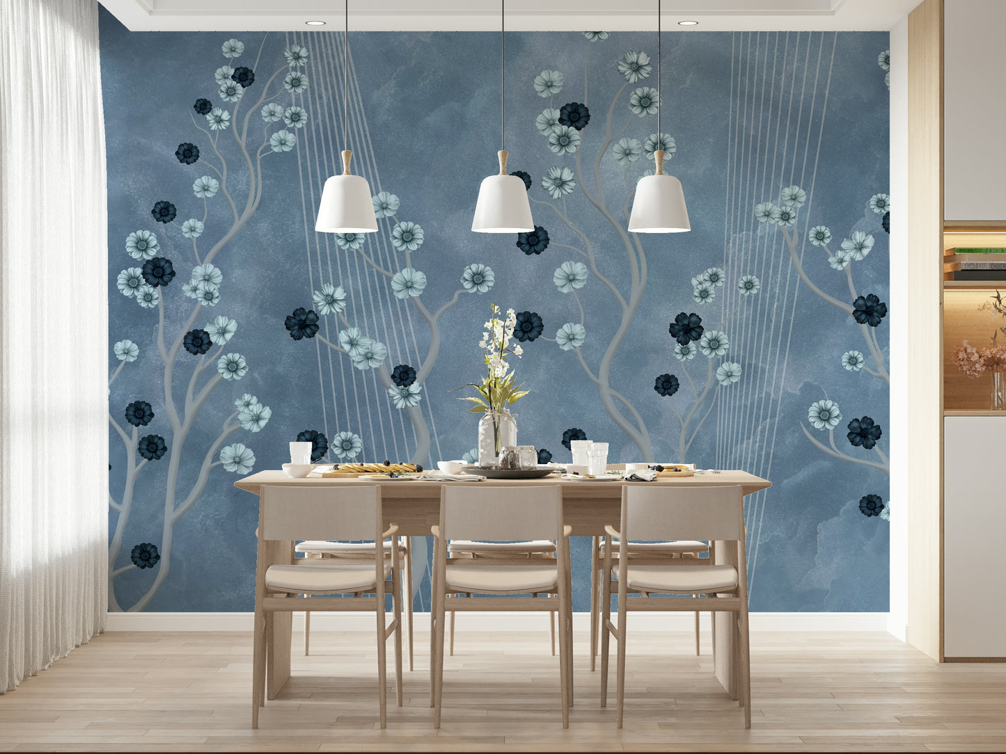 Indigo Bloom Trail Wall Mural