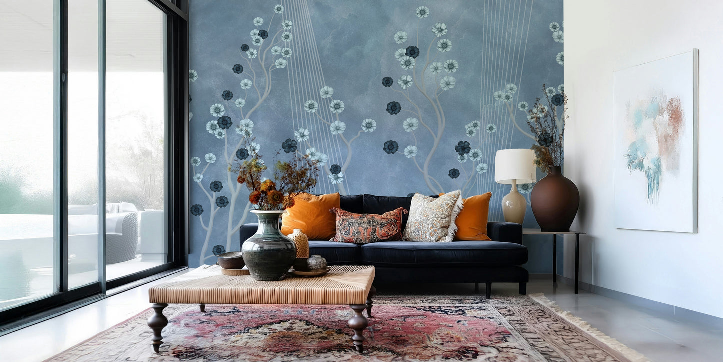 Indigo Bloom Trail Wall Mural