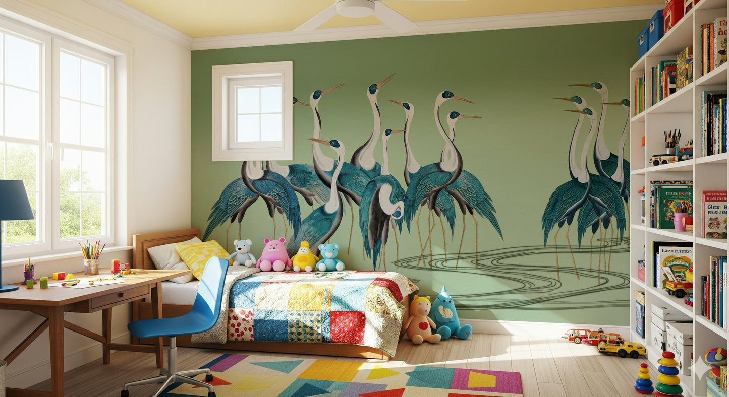 Crane Chorus Wall Mural